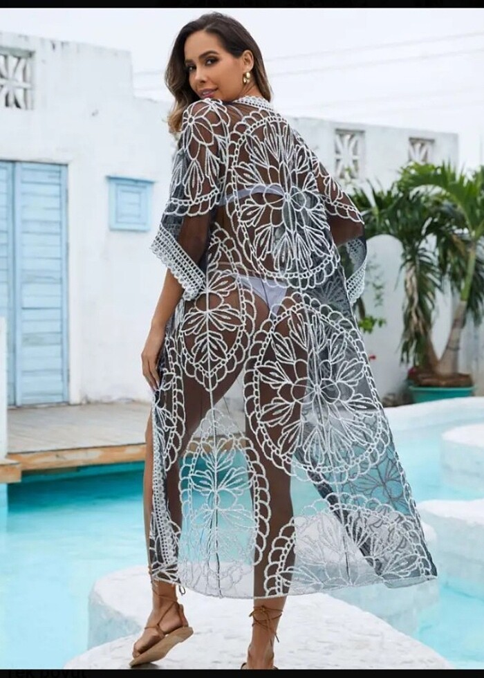 Fransız İşlemeli Kimono 44 Beden - Görsel 2