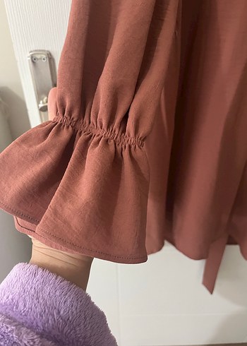 Diğer Volan Detaylı Uzun Kollu Midi Kadın Tunik