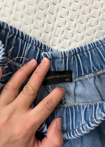 Diğer Meryem Merve batu kadın kot Kadın Denim Bol Kesim Pantolon