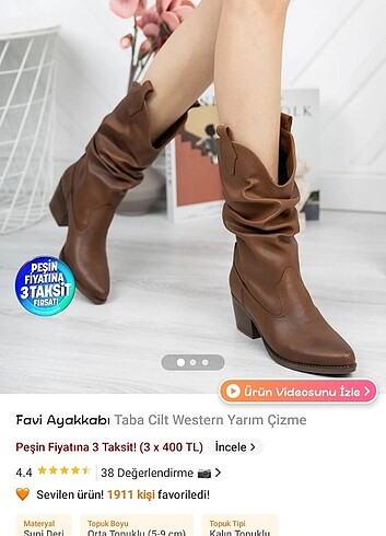 Diğer Taba cilt Western yarım çizme bot