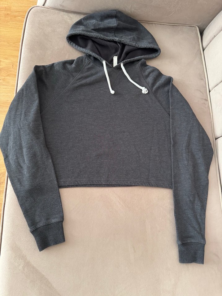 Gri Kapüşonlu Kadın Sweatshirt - Görsel 2