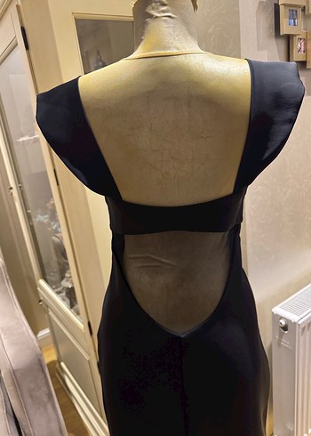 Siyah Straplez Uzun Abiye Elbise - Görsel 6