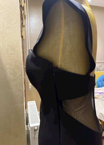 Siyah Straplez Uzun Abiye Elbise - Görsel 7