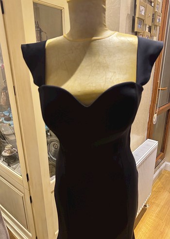 Siyah Straplez Uzun Abiye Elbise - Görsel 4