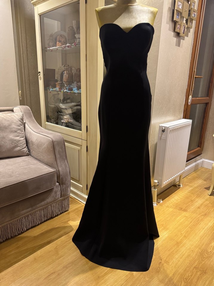 Siyah Straplez Uzun Abiye Elbise - Görsel 2