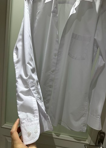 Düğmeli Beyaz Erkek Gömlek - Görsel 2