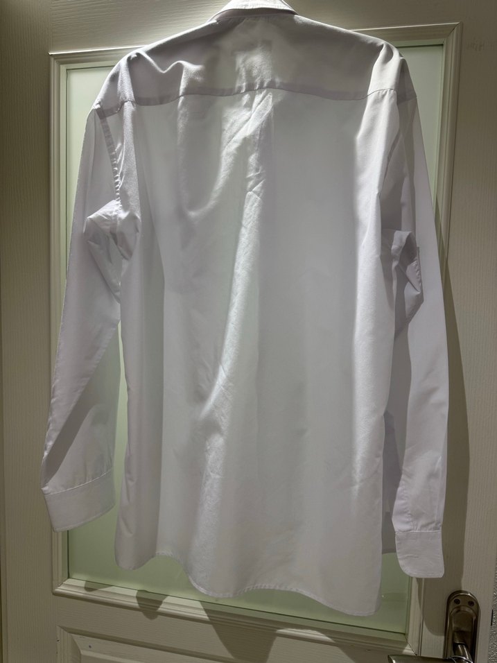 Düğmeli Beyaz Erkek Gömlek - Görsel 3