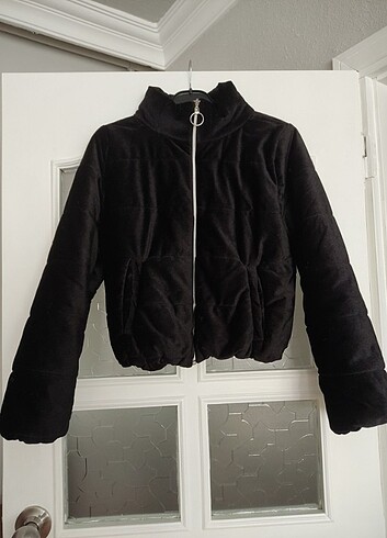 Kadın peluş crop mont XL beden