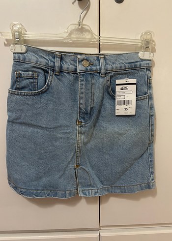 Dar Kesim Kısa Denim Kadın Etek