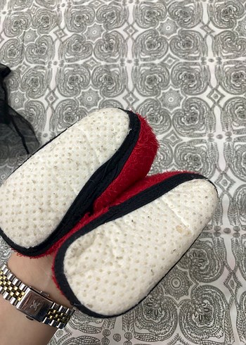 Kız Çocuk Nakışlı Kırmızı Sıcak Terlik - Görsel 2