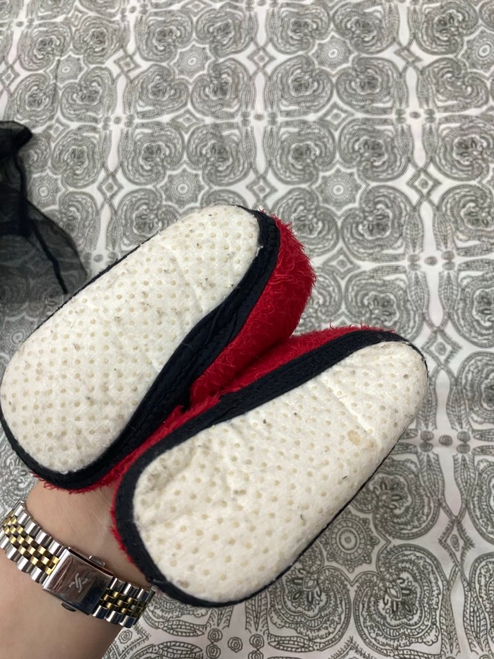 Kız Çocuk Nakışlı Kırmızı Sıcak Terlik - Görsel 2