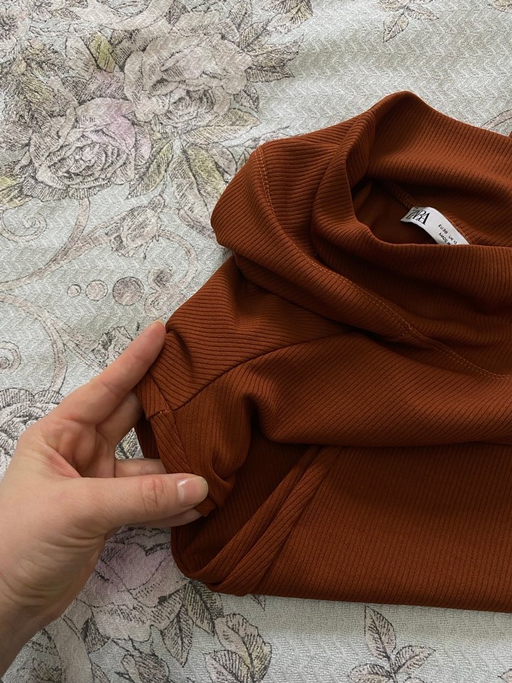 Kahverengi Kadın Midi Tayt - Görsel 5