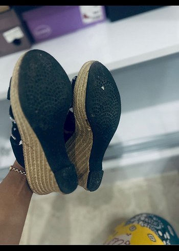 Siyah Dolgu Topuklu Kadın Espadril - Görsel 3