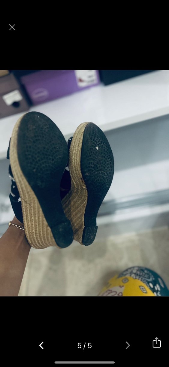 Siyah Dolgu Topuklu Kadın Espadril - Görsel 3