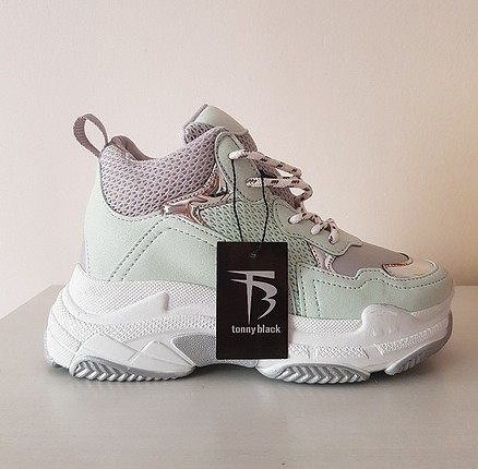 Mint Yeşili Sneaker 6 cm topuklu Spor Ayakkabı