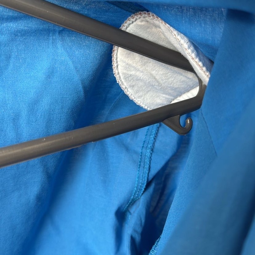 Mavi Düğmeli Pamuklu Gömlek - Görsel 3