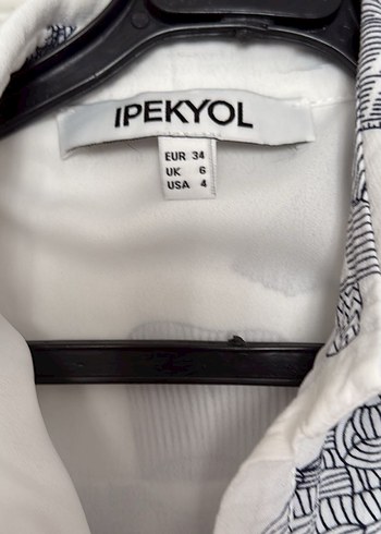 Mavi Batik Desenli Uzun Salaş Elbise - Görsel 4