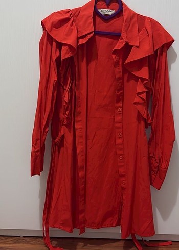 Turuncu Kuşaklı Uzun Kollu Tunik - Görsel 2