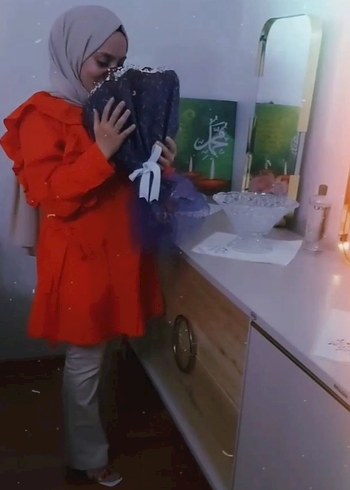 Turuncu Kuşaklı Uzun Kollu Tunik - Görsel 5