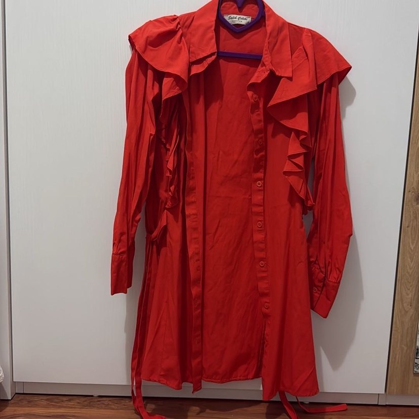 Turuncu Kuşaklı Uzun Kollu Tunik - Görsel 2