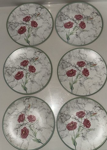 Gri Çiçek Desenli Pasta Tabağı - Görsel 4