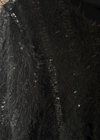 Siyah Pullu Bluz, Uzun Kollu, Gevşek Kesim - Görsel 4