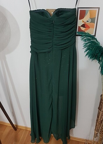 Zümrüt yeşili payetli elbise - Görsel 6