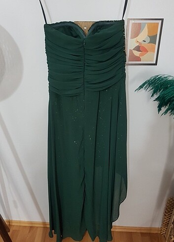 Zümrüt yeşili payetli elbise - Görsel 9