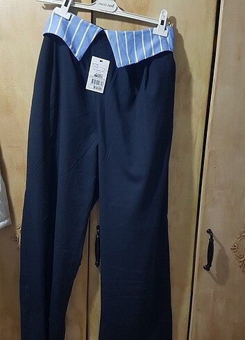 Bel Yaka Detaylı Lastikli Bol Paça Pantolon - Görsel 9