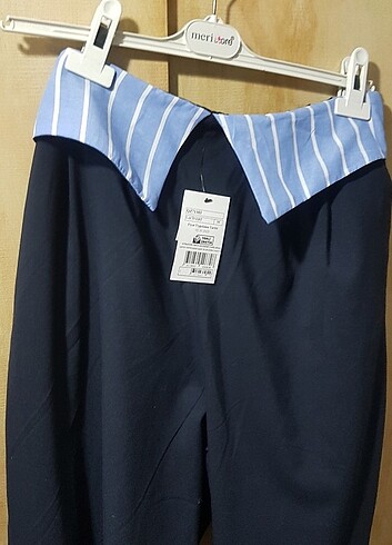 Bel Yaka Detaylı Lastikli Bol Paça Pantolon - Görsel 10