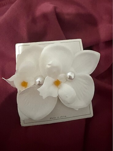 Beyaz çiçek küpe - Görsel 5