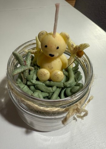 Ayıcık Figürlü Sarı Mum - Görsel 2