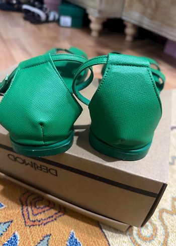 Yeşil hermes model sandalet - Görsel 6