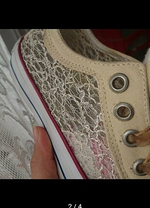 Abiye Işıltılı bej converse