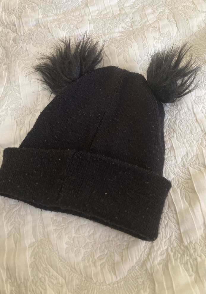 Ponponlu Kürklü Nakışlı Çocuk Bere - Görsel 2