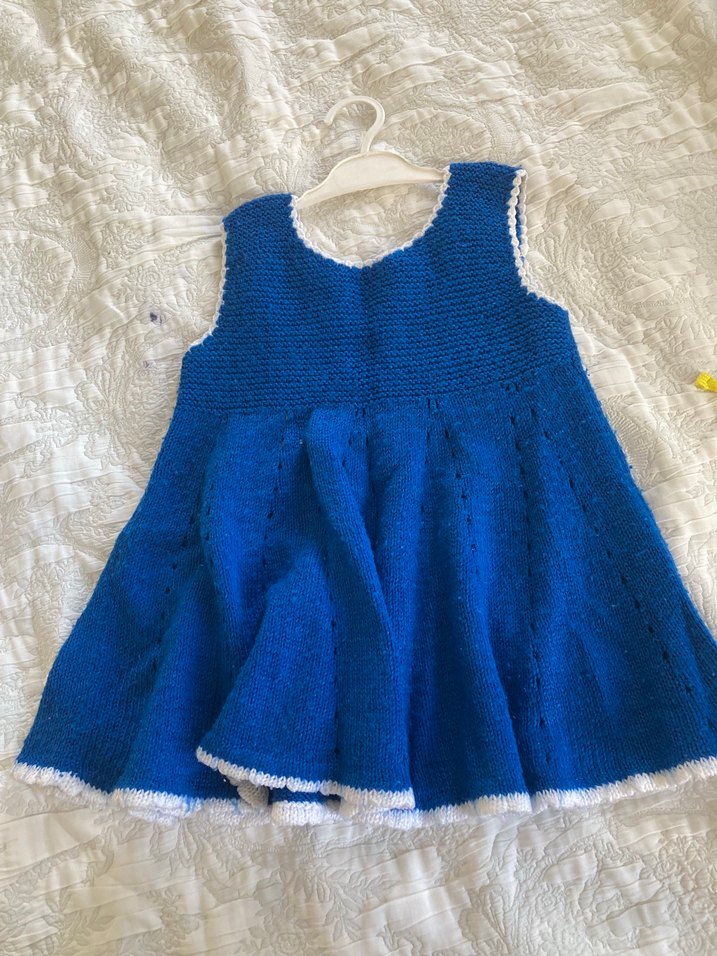 Mavi Örgü Kız Elbisesi - Görsel 3
