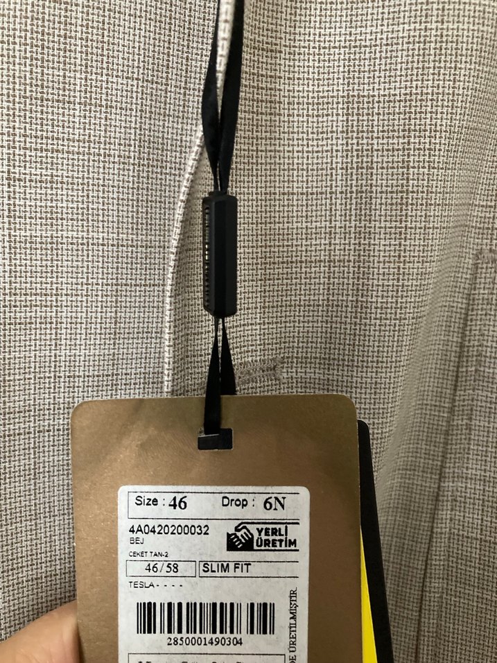 %100 keten mono yaka erkek ceket bej - Görsel 2