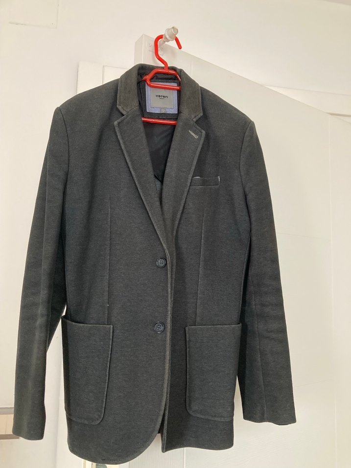 Mono yaka füme erkek ceket - Görsel 4