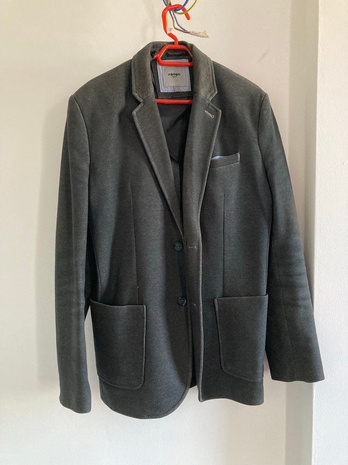 Mono yaka füme erkek ceket - Görsel 5