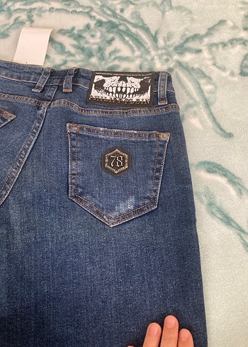 Erkek Mavi Regular Fit Midi Kot Pantolon - Görsel 3