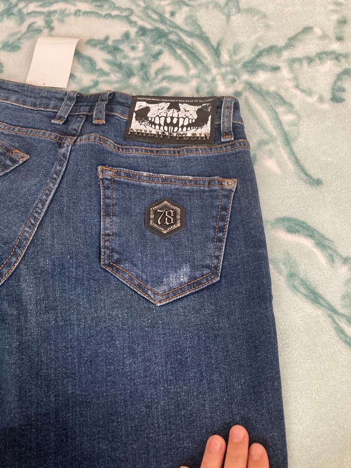 Erkek Mavi Regular Fit Midi Kot Pantolon - Görsel 3