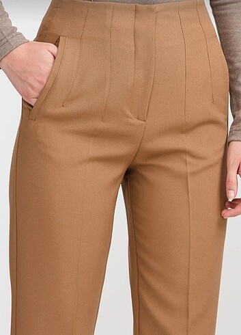 l Beden camel Renk Zara model pensli pantolon vizon