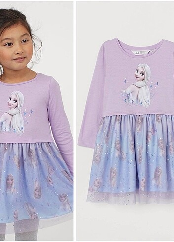 6 Yaş Beden H&M Els lila elbise kostüm