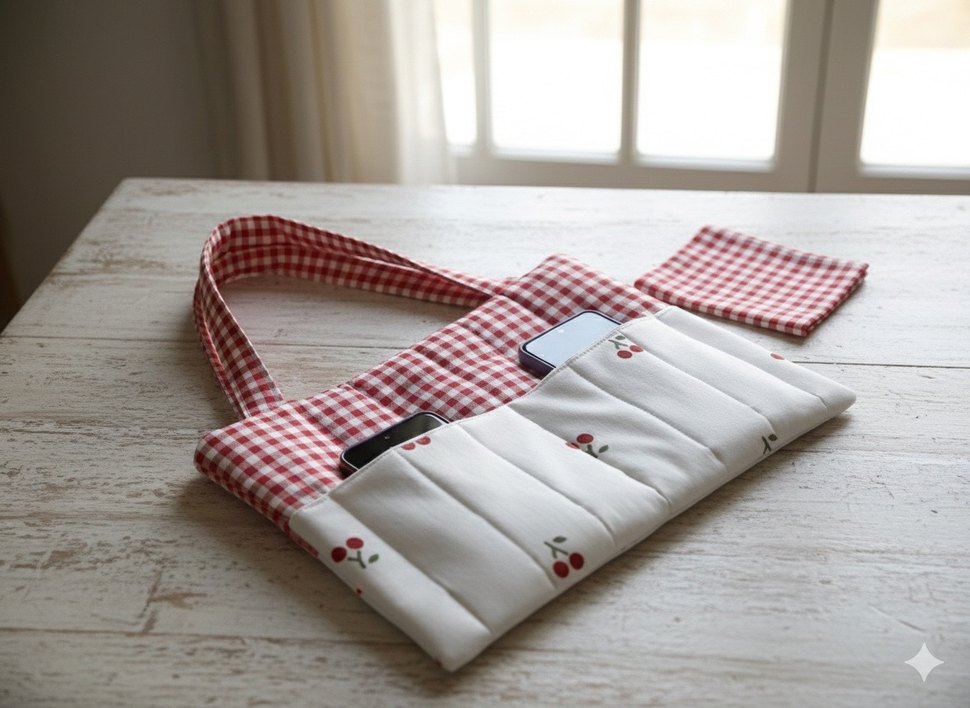 Kırmızı Ekose Desenli laptop çantası - Görsel 2