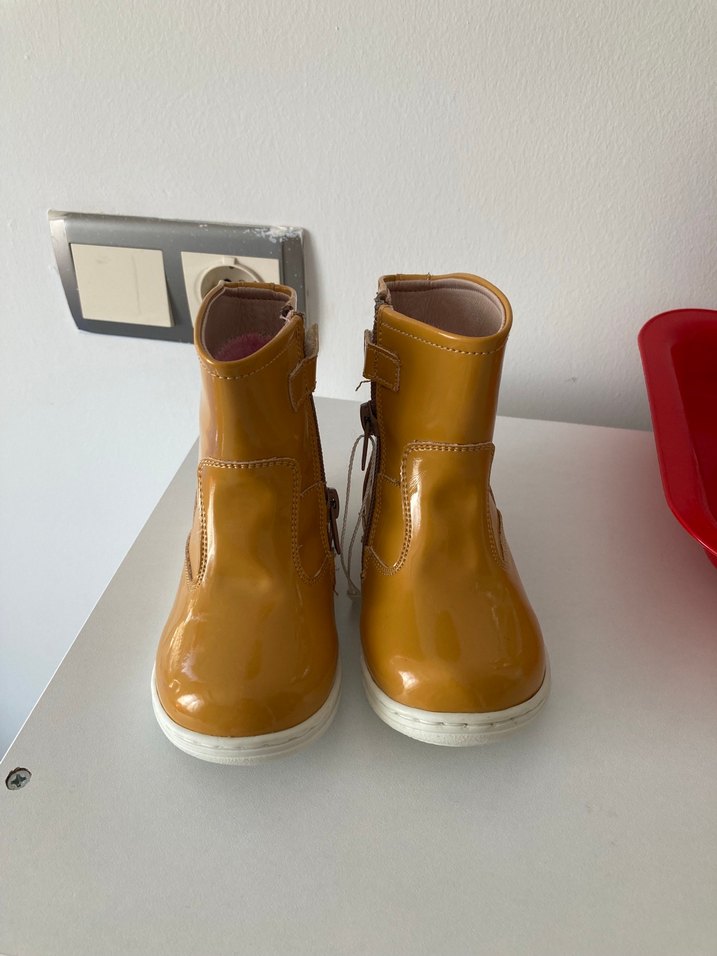 Unisex çocuk Sarı Fermuarlı Lastik Bot - Görsel 2