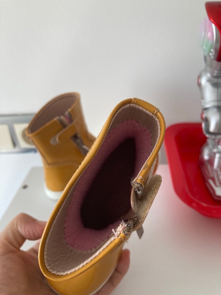 Unisex çocuk Sarı Fermuarlı Lastik Bot - Görsel 4