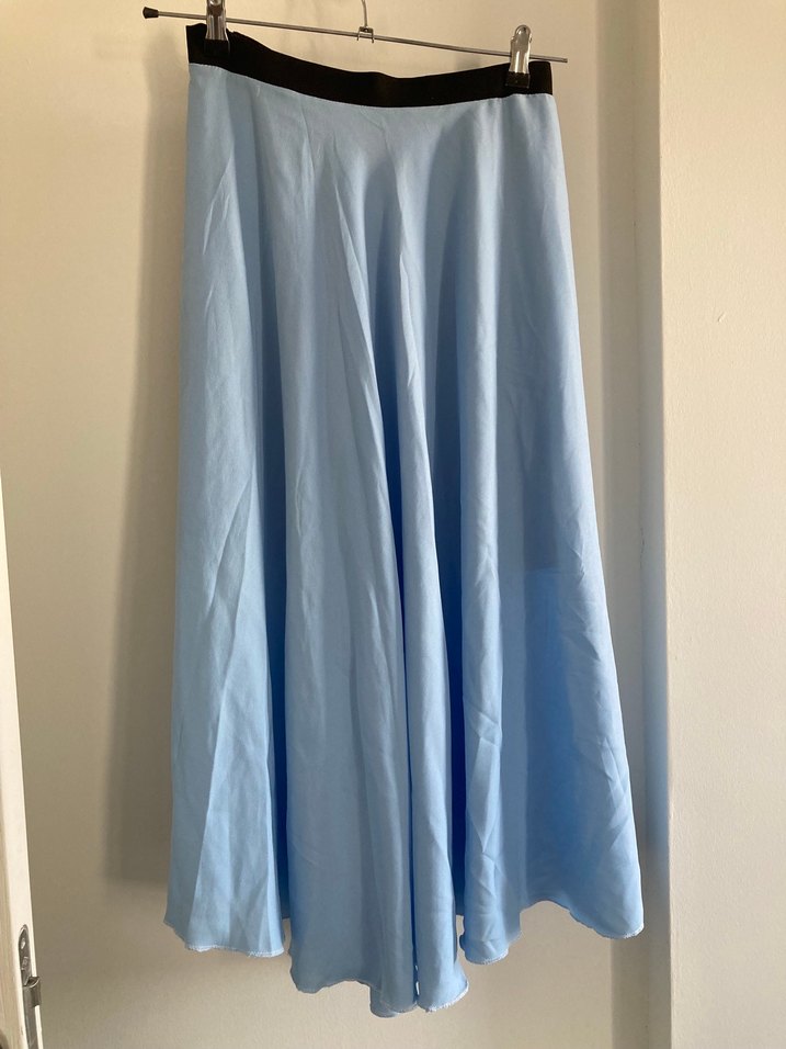 Mavi Uzun Drapeli Kadın Etek - Görsel 2