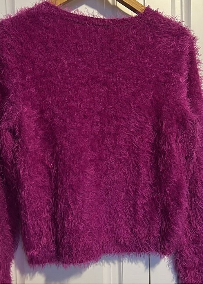 fuşya yumuşak kazak - Görsel 5