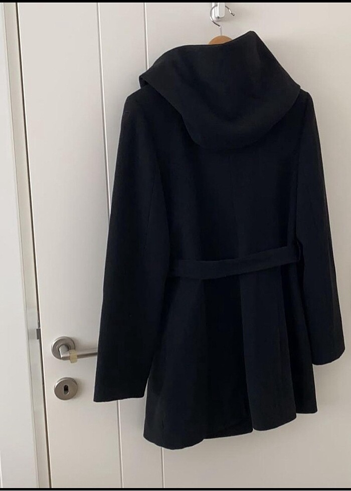 kaşmir kapşonlu kaban - Görsel 3