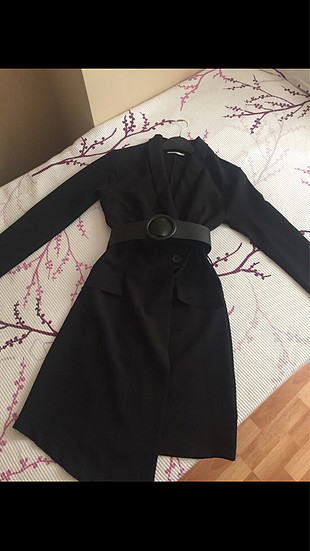 Diğer Siyah bir yanı uzun ceket elbise